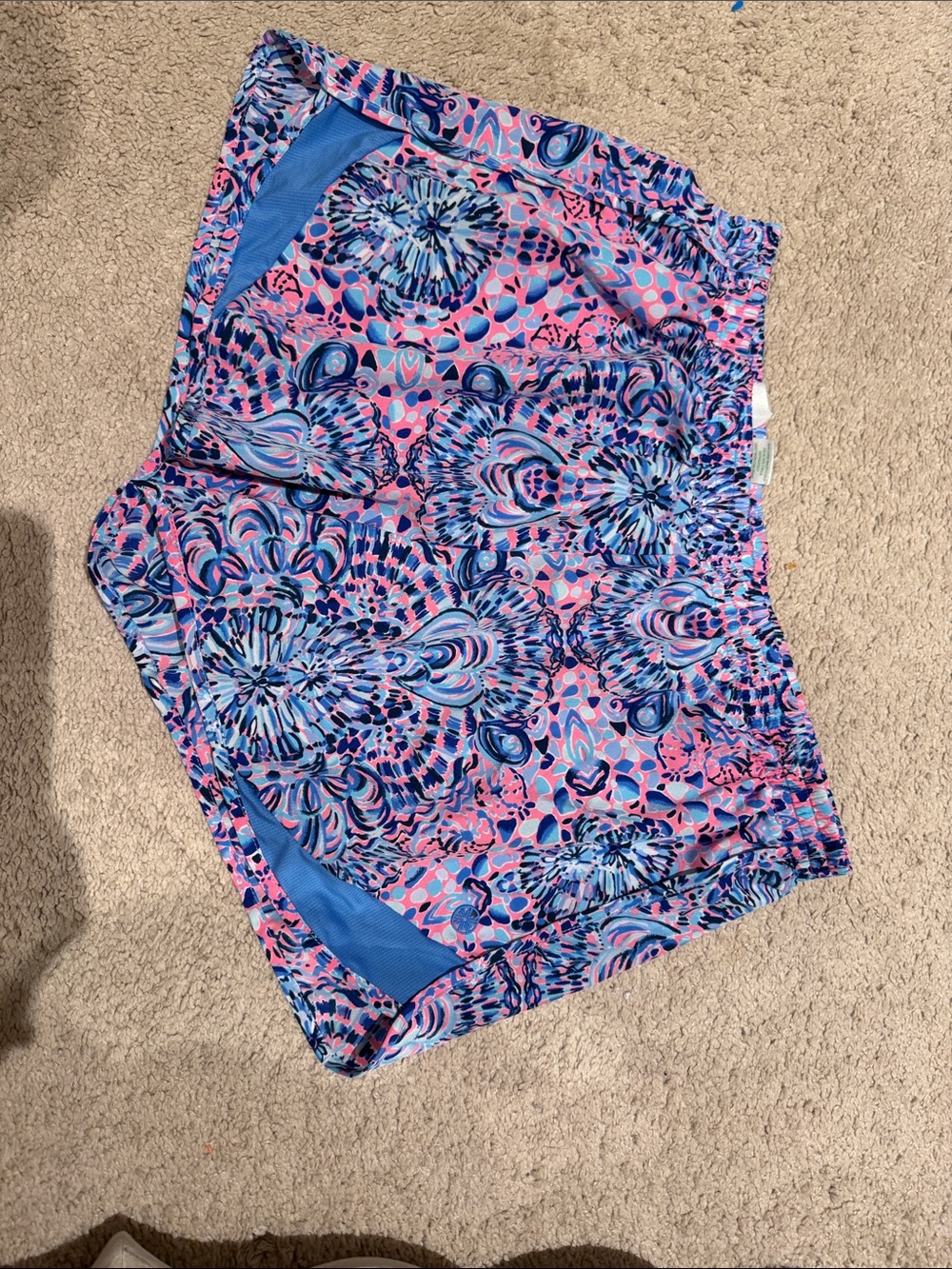 Women’s Lilly Pulitzer Pink & Blue Printed Athletic Shorts